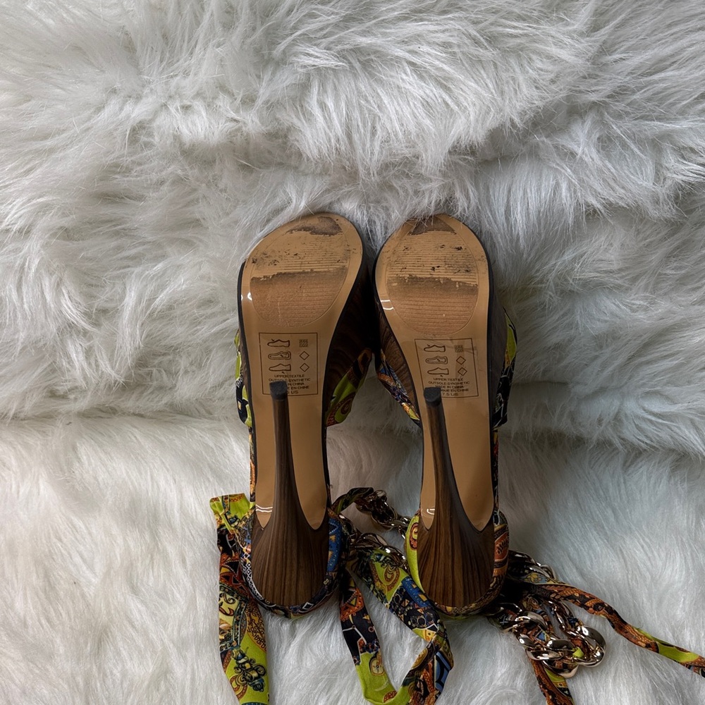 Scene Weaver Multicolor Chain Platform Heels - image 4